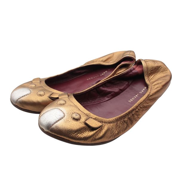 마크 바이 마크 투톤 메탈릭 플랫 슈즈 36