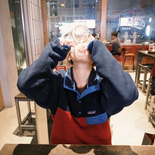 파타고니아 신칠라 s 네이비&레드