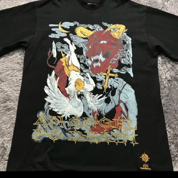[[2XL-3XL]@ ANGEL OF DEATH 프린트 오버핏 반팔티셔츠