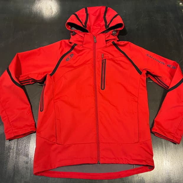 M) 살로몬 소프트 쉘 바람막이 자켓 레드