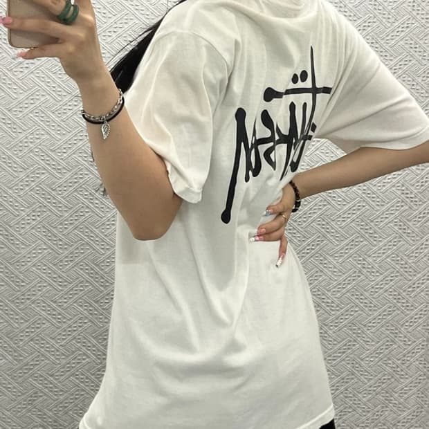 스투시 빈티지 캐주얼 피그먼트 다이드 빅로고 반팔티 M C13589