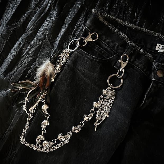[Handmade]Vkei feather accessory chain