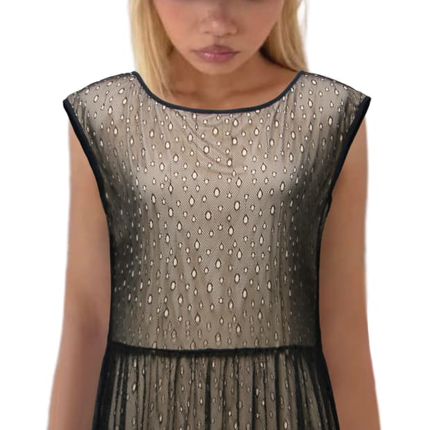 Black Mesh Layered dress