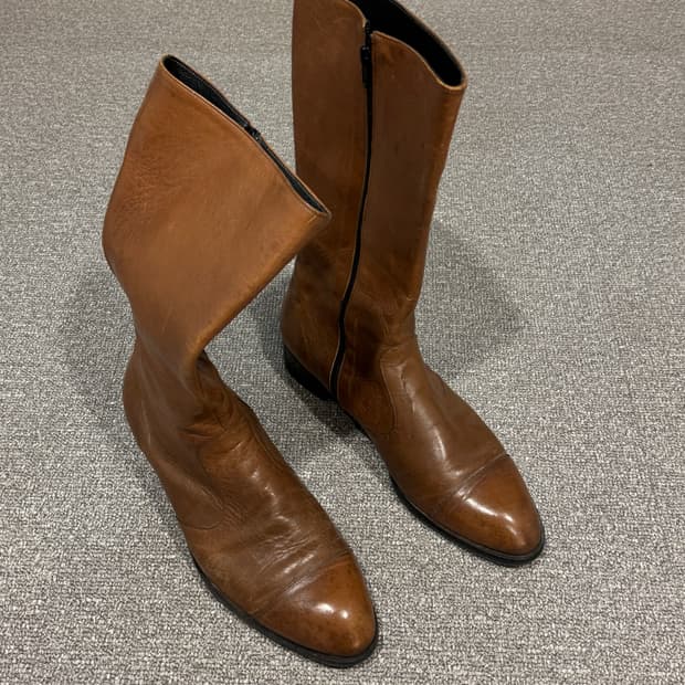 빈티지 비건 레더 브라운 부츠 275