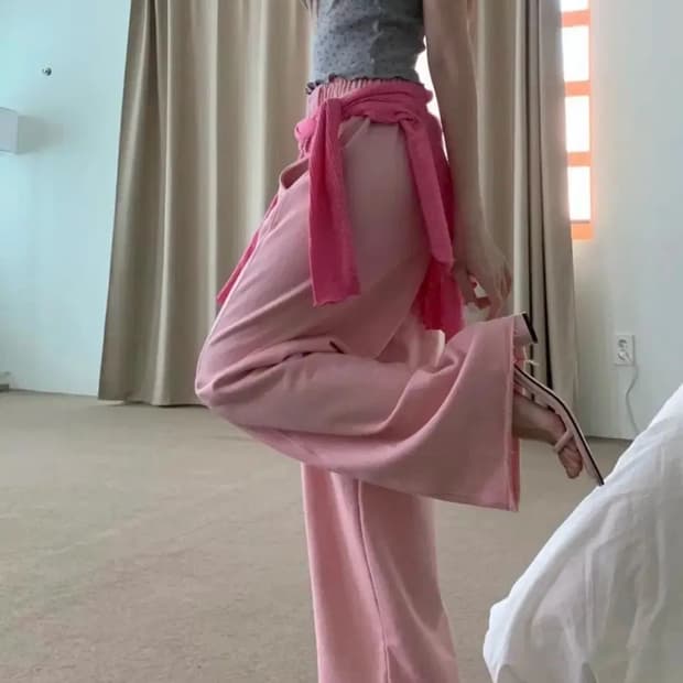 로프 쭈리 와이드 밴딩팬츠