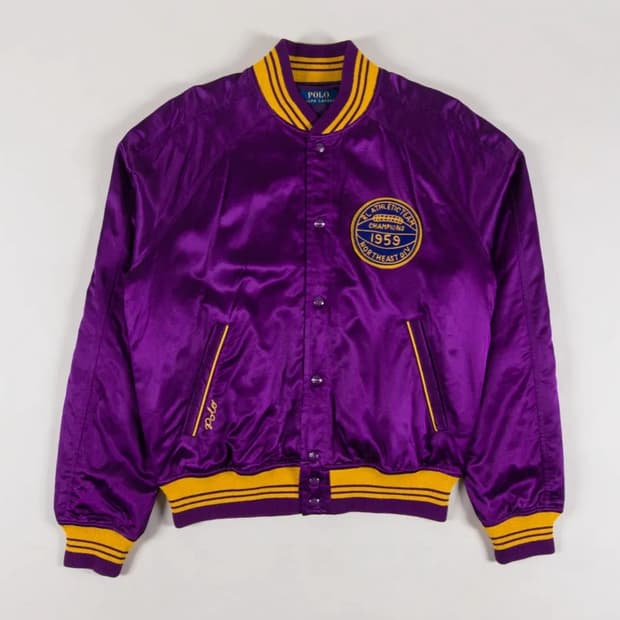 (M) 폴로 사틴 바시티 자켓