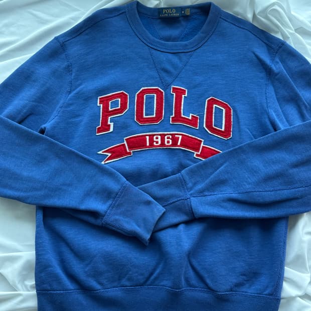 폴로 랄프로렌 블루 스펠로고 스웻 맨투맨