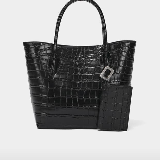 오브제 OBZEE 크로커다일 +큐빅 가드지갑 숄더백 