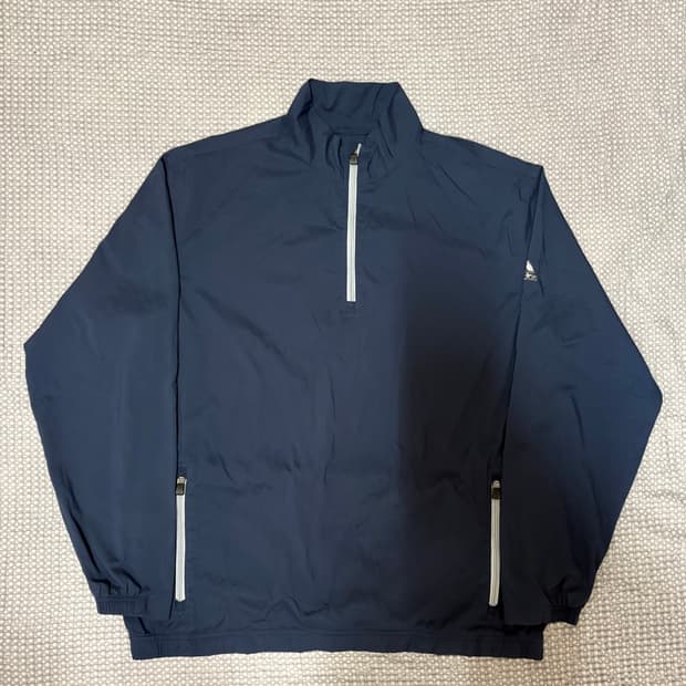 아디다스 반집업 윈드자켓 네이비