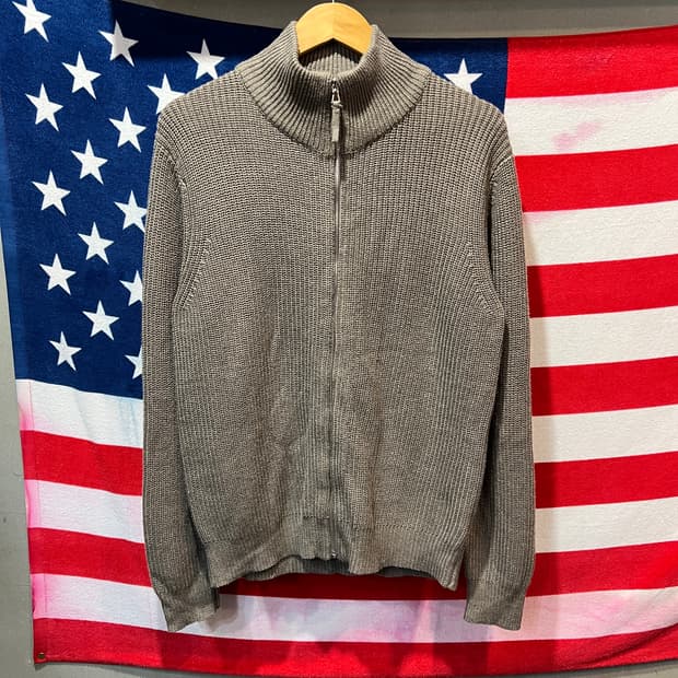 연브라운 니트 집업