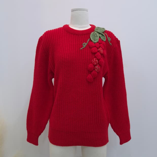 DON JADE 레드 울혼방 니트