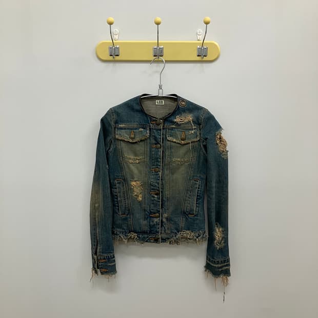 LGB 데미지 워싱 데님 자켓