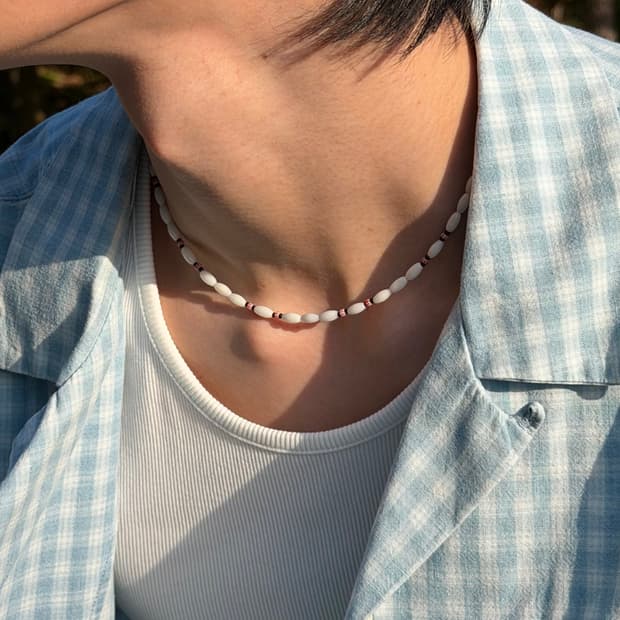 Seashell Necklace - Red