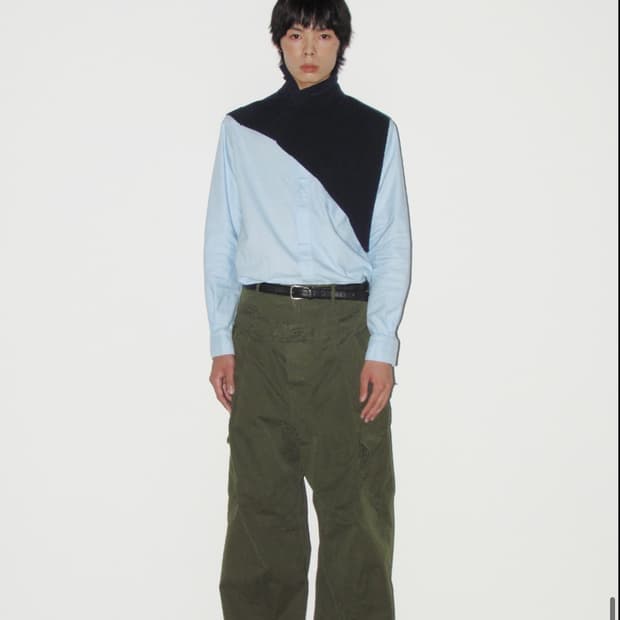 ÉÉ 더블 웨이스트 유틸리티 카고 트라우저