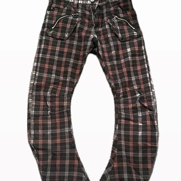 PPFM 커브드 체크 데님