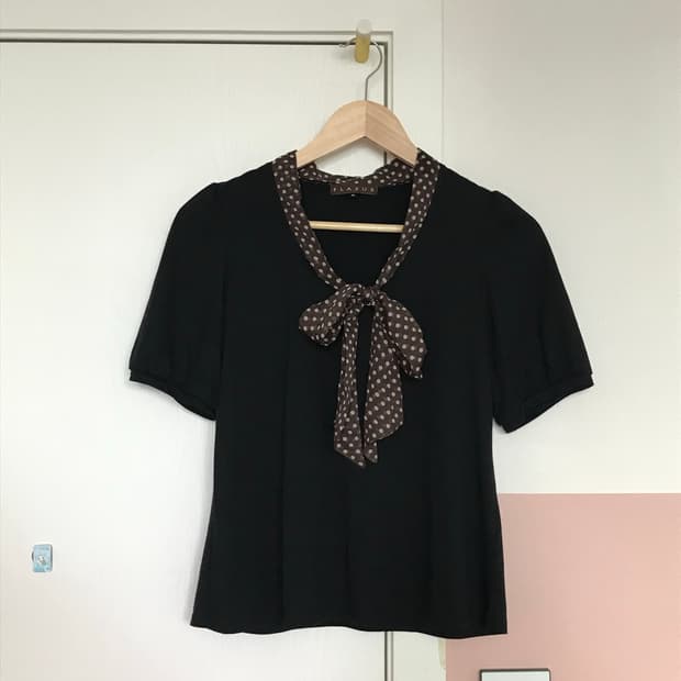 jpn) 모리걸 스즈코 아오이유우 모카도트 티셔츠