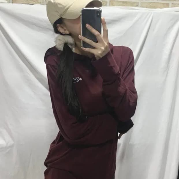 홀리스터 후드티 ,버건디,L