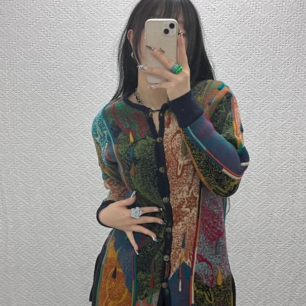 게오쿠 키치 유니크 보헤미안 히피 메리노울 가디건 M C07933