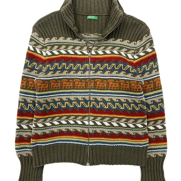 베네통 울 니트 집업