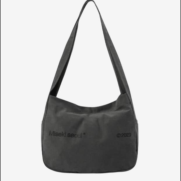 미세키 서울 코튼 빅 크로스백 차콜