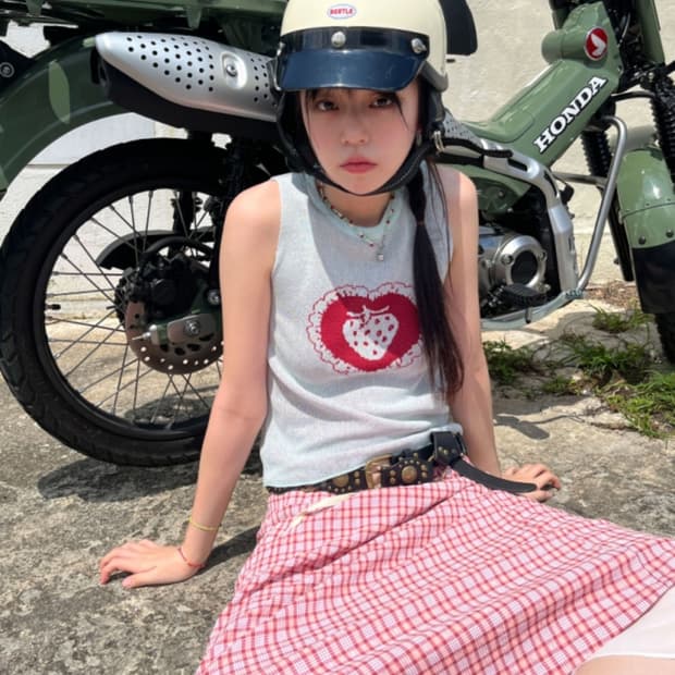 김아홉 HEART ichigo 니트 나시 민트