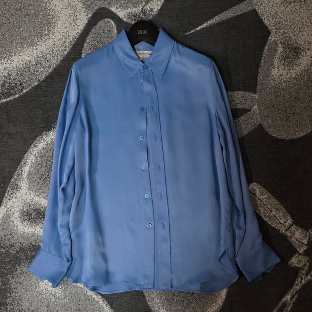 [미착용 새제품] 자라 ZARA 링클프리 블루 새틴 셔츠/블라우스 55