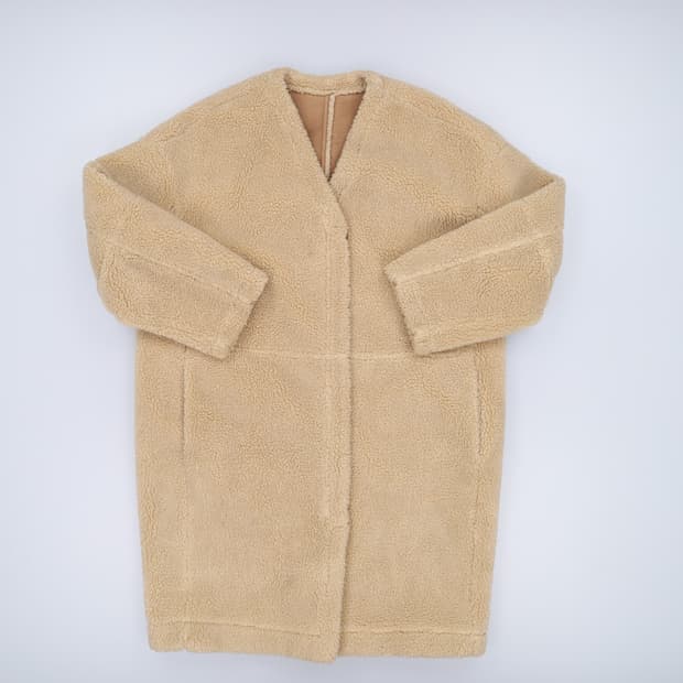 F 빈티지 롱 플리스 노카라자켓 0309H1