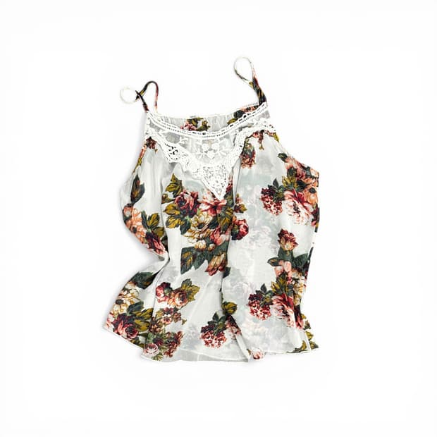 Floral Draping Lace Sleeveless