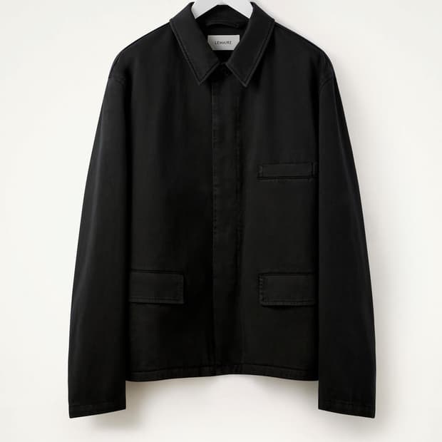 르메르 워크웨어 자켓 가먼트 다이드 코튼 사틴 미드나이트 그린 멀티포켓
