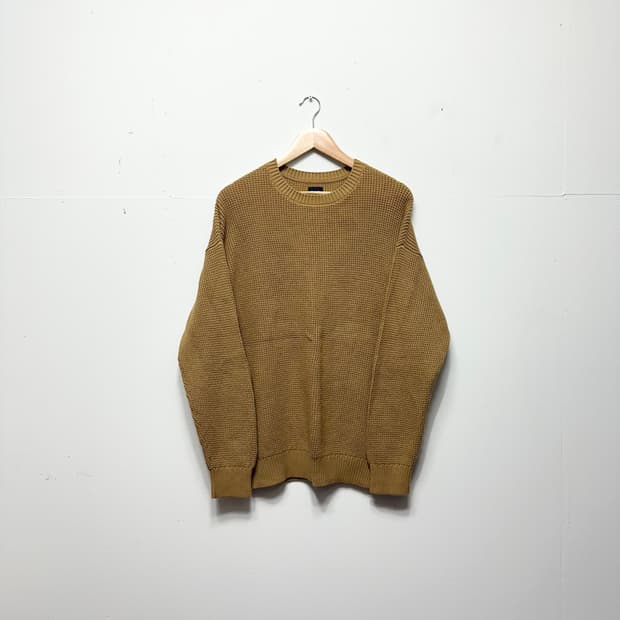 올드 갭 와플 니트 머스타드