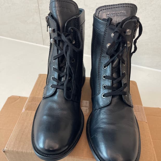 디젤(Diesel) The pit 가죽 집업 부츠 블랙43(280)