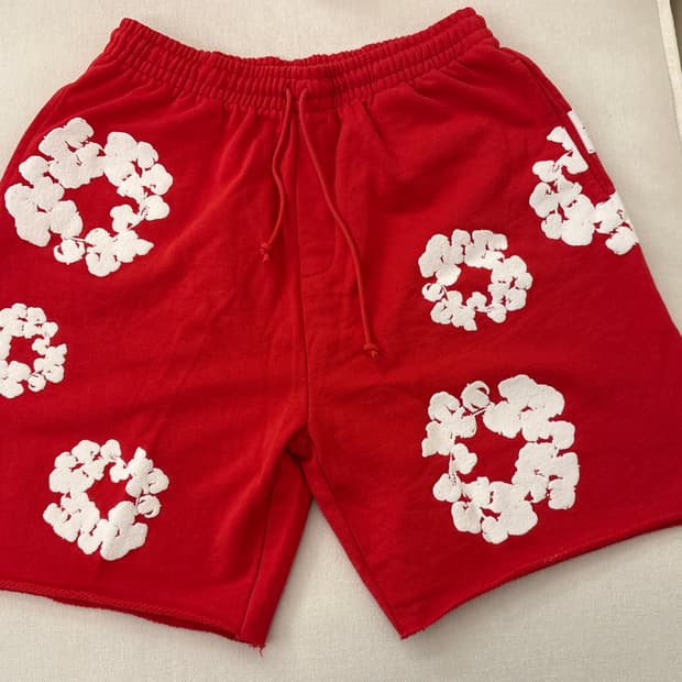 데님티어스 스웻팬츠 반바지 레드 XL