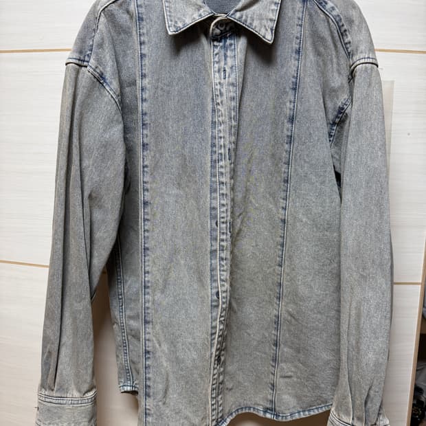 비슬로우 워시드 데님 셔츠 L