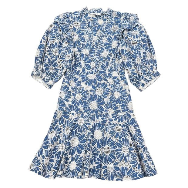 산드로 오드리 플라워 태연 원피스 블루 34