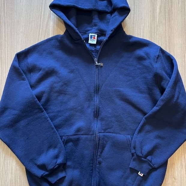 XL)러셀 후드집업 미제 네이비 