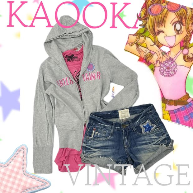 ⭐️팝갸루 데코라 코디세트⭐ 후드집업 큐빅 y2k 핫핑크 스팽글 숏팬츠