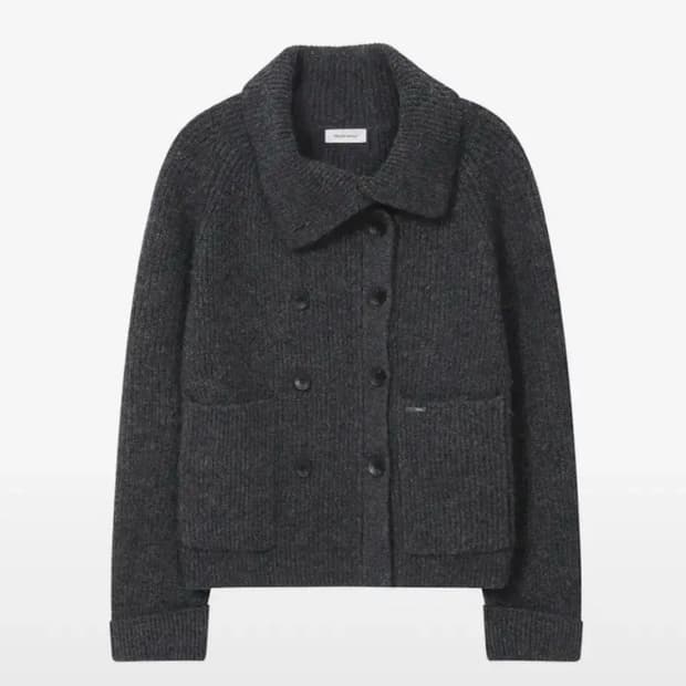 미세키 서울 더블 버튼 볼드 니트 차콜