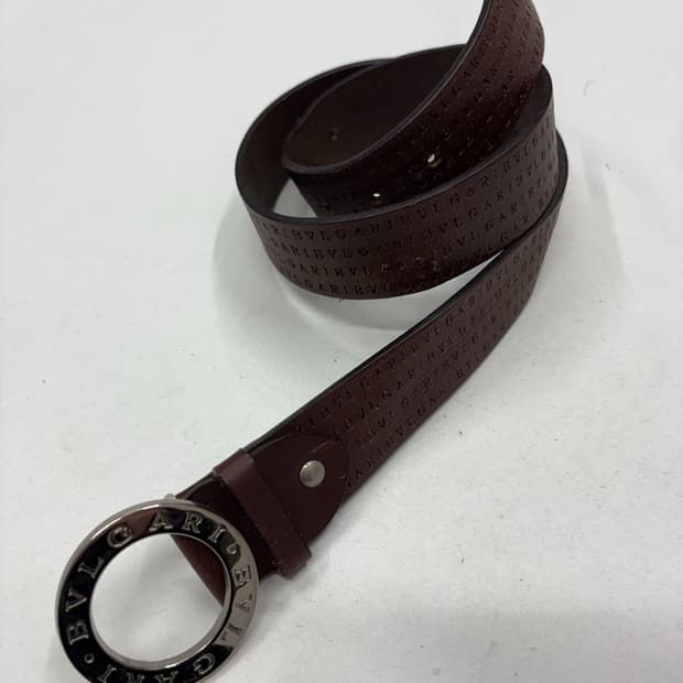 불가리 브라운 음각 버클 벨크