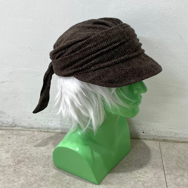 Brown Glossy Scarf Cap