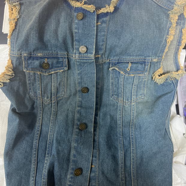 생로랑 데님 조끼
