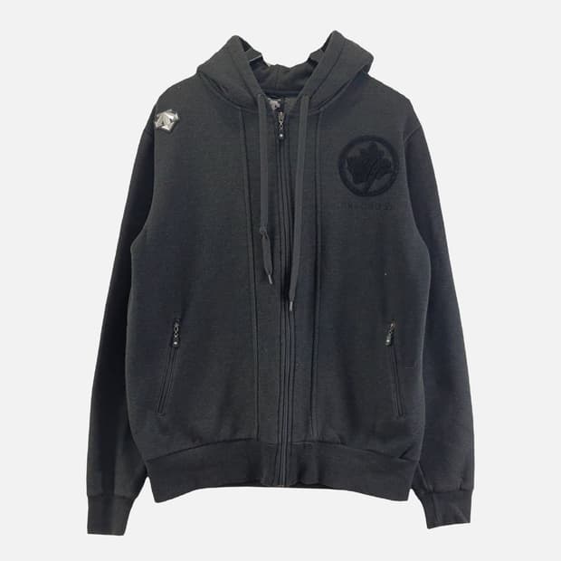 데상트 그레이 남자 후드 집업 XL N8350