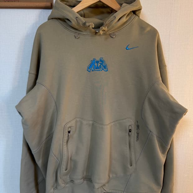 [L]나이키x오프화이트 후드키 카키