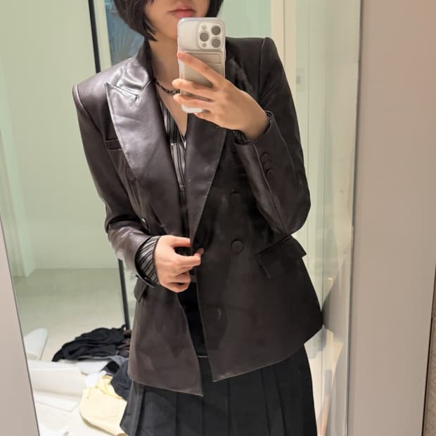 Zara leather jacket slim fit 자라 가죽 자켓 슬림