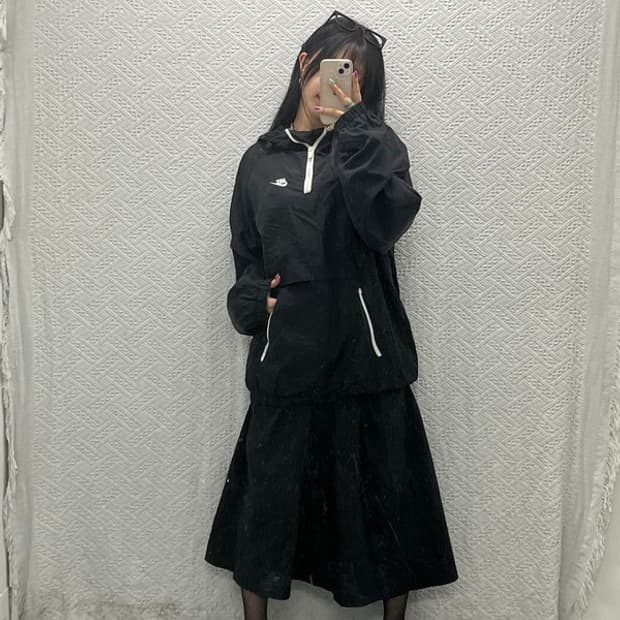 나이키 빈티지 언라인드 오버핏 반집업 바람막이 아노락 XL C06602