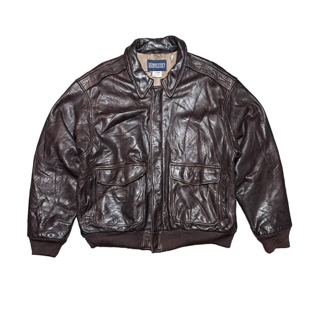 90s 헤비 리얼 레더 A-2 플라이트 자켓 made in usa