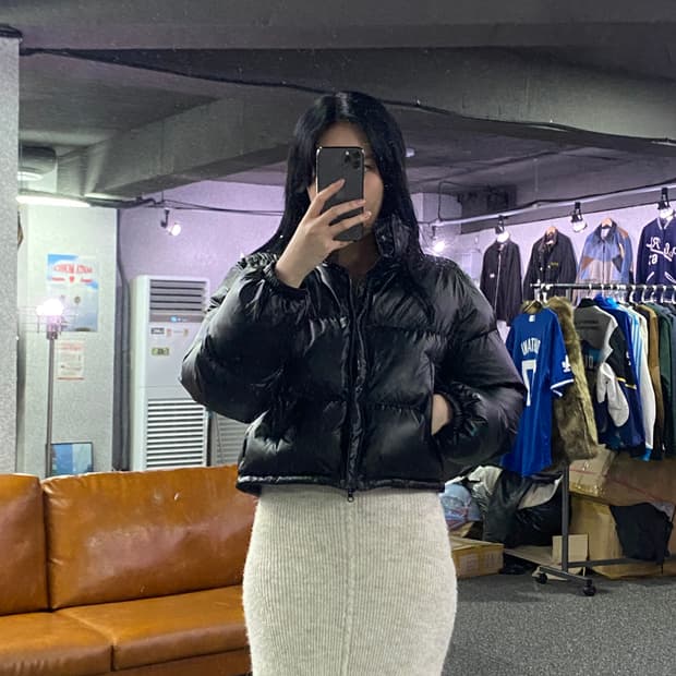 라퍼지스토어 블랙 숏 패딩 B3126