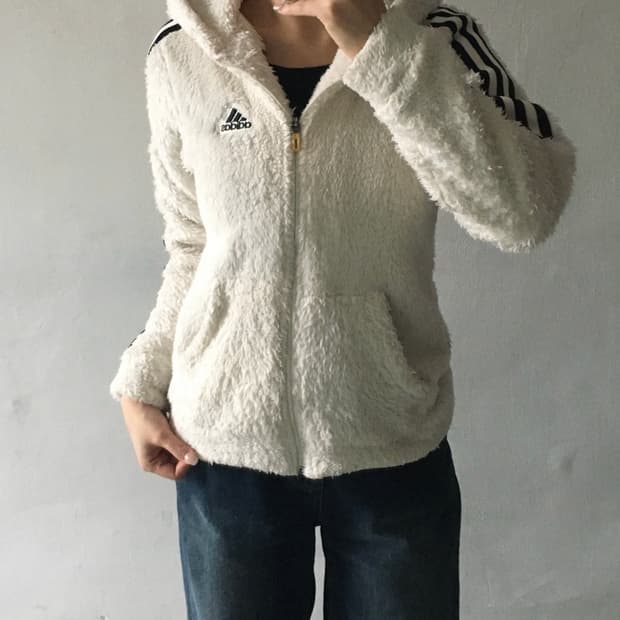 아디다스 삼선 쉐르파 후드집업