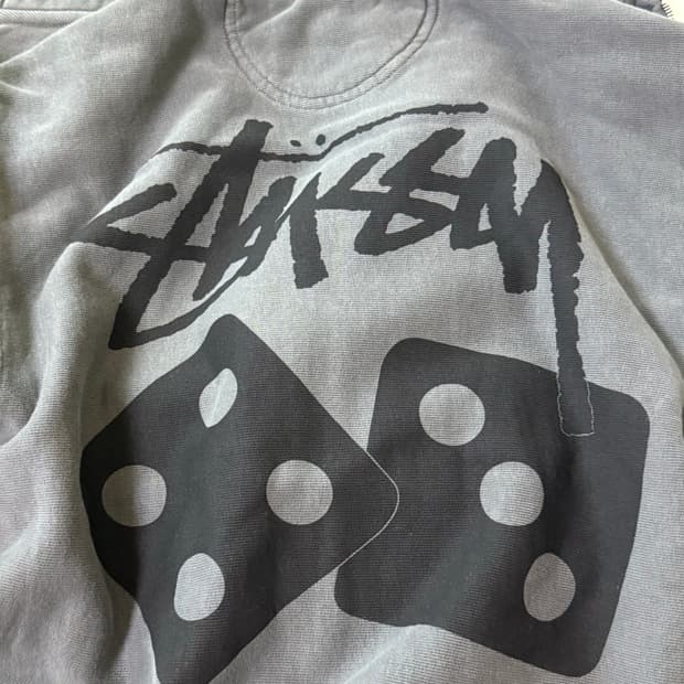 스투시 후드집업 다이스 피그먼트 블랙