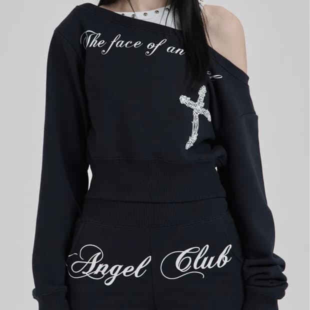 illio Navy Angel sweat shorts+shirts