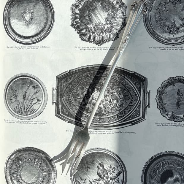 영국 앤틱 실버플레이트 올리브포크